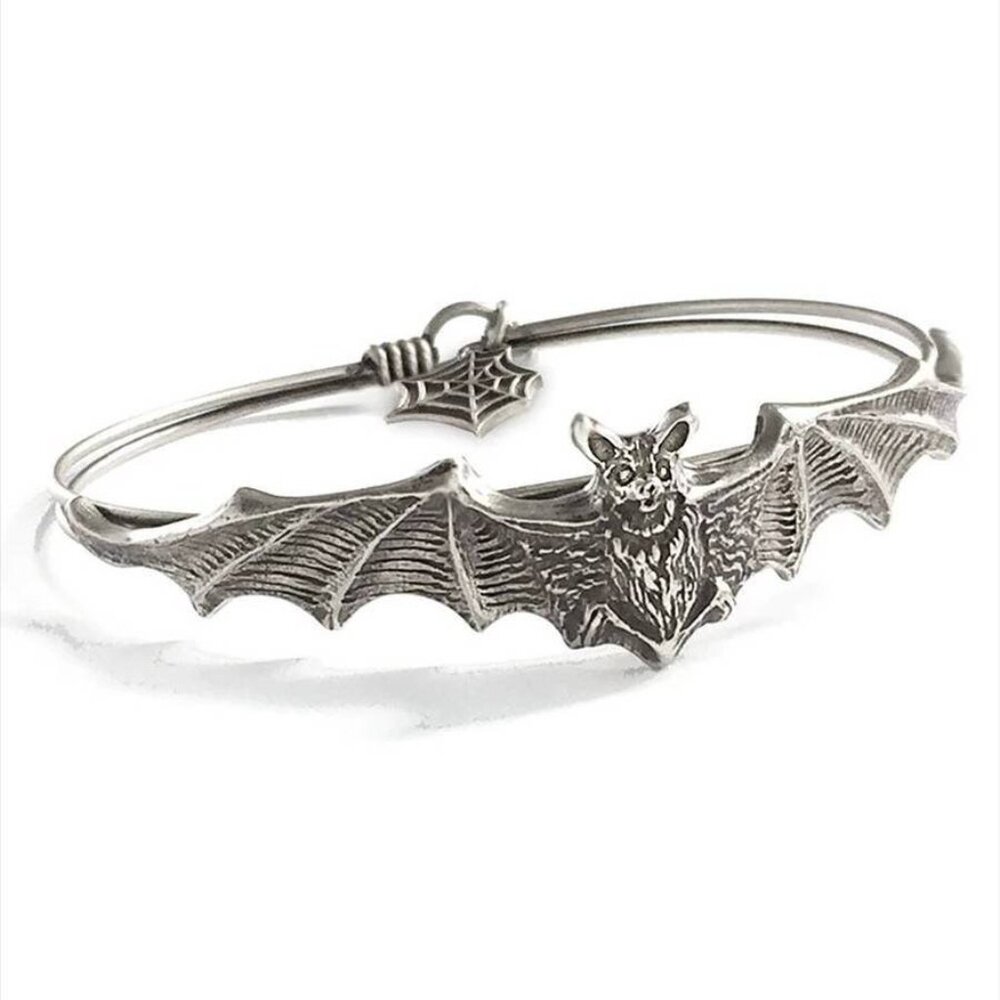 Vintage Bat Bracelet | Wings Silver Vampire | Gothic Punk Alternative Emo Wiccan